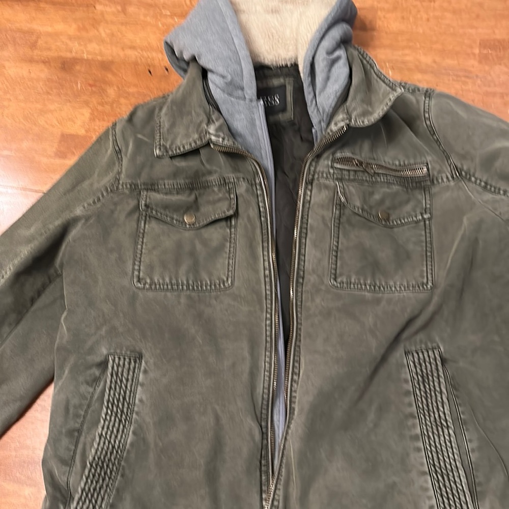 Mens Guess hooded heavy jacket size XXL